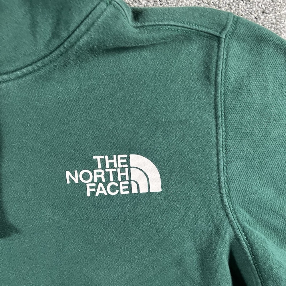 The North Face Pullover Hoodie Green Logo Sweatshirt Fleece Men’s Small - Picture 5 of 8